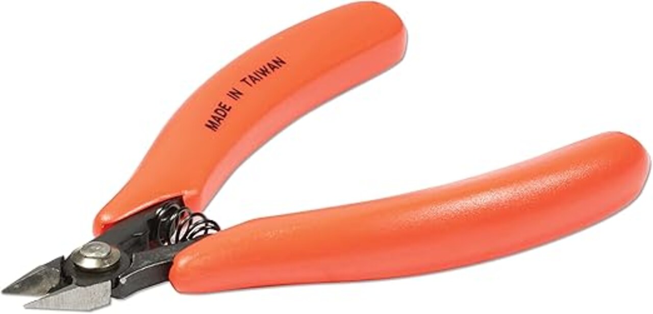 The Beadsmith Ultra Flush Cutter, 5 inches (127mm) with Steel Blades, Orange Comfort Grip Handle with Return Spring, Tool for Jewelry Making, Electronics or Micro Mechanics